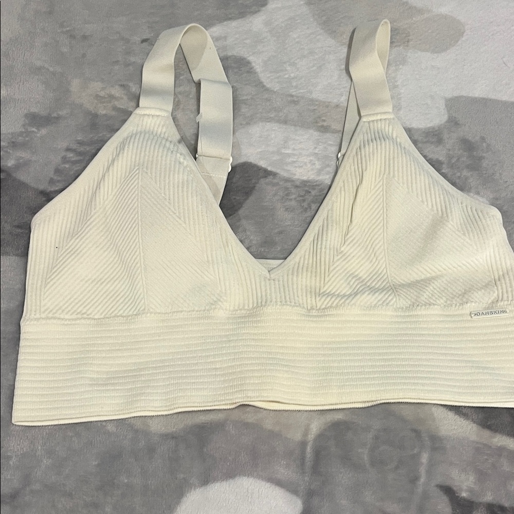 DANSKIN  Ivory Ribbed Bralette